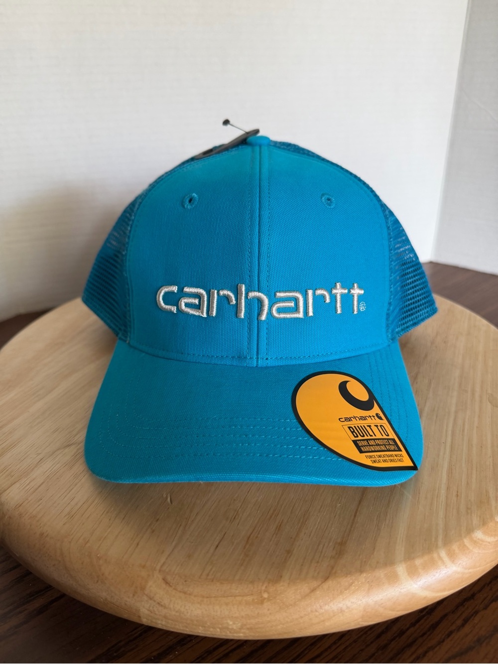 Carhartt Canvas Mesh Trucker Hat Blue Snapback Logo Cap AH1195-M NWT